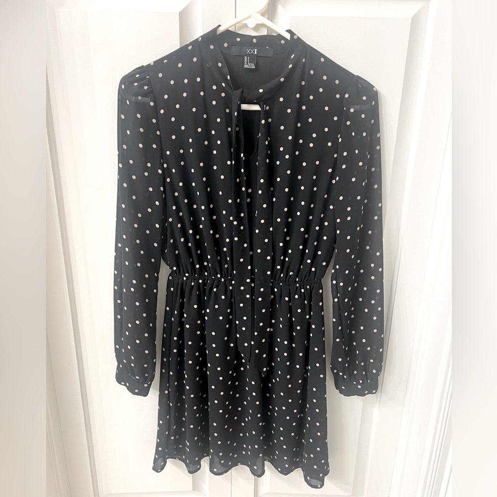 Black/white polka dot dress